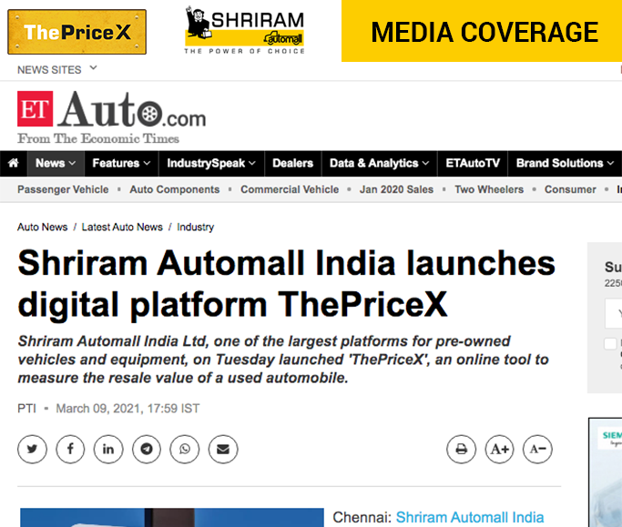 ThePriceX in Economic Times Auto News